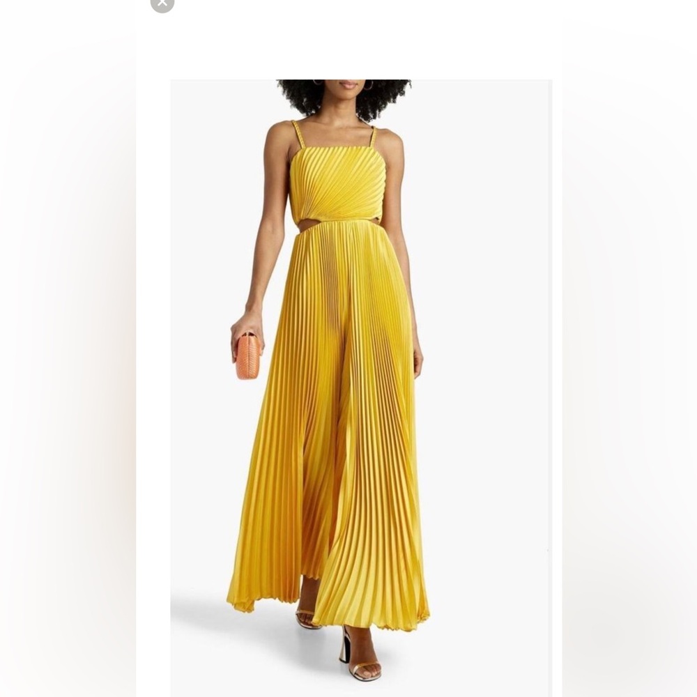 Alice + Olivia Pleated Dress with Cutout